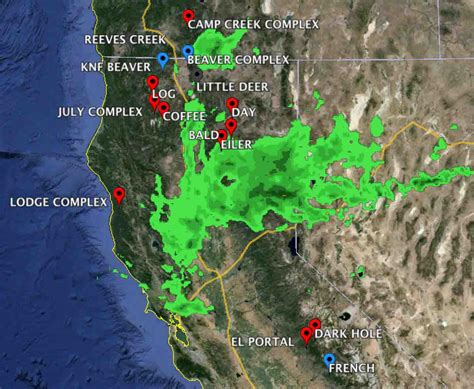 current weather warnings near california